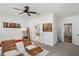Bright bedroom with white shiplap wall, surfboard decor, and beachy accents at 4414 Declan Dr, Kennesaw, GA 30144