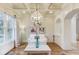 Cozy living room with coffered ceilings, hardwood floors, and a decorative chandelier at 2400 Weber Heights Way, Buford, GA 30519