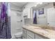 Updated bathroom with granite countertops, modern fixtures, and shower/bath at 4493 Old Hiram Lithia Spgs Rd, Powder Springs, GA 30127