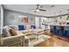 Comfortable living room featuring a plush sectional sofa, stylish coffee table, and bright, airy atmosphere at 4493 Old Hiram Lithia Spgs Rd, Powder Springs, GA 30127