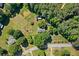 Aerial view of property featuring beautiful landscaping, fenced yard and garden area at 4027 Finch Sw Rd, Powder Springs, GA 30127