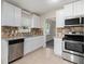 Updated kitchen features stainless steel appliances, granite countertops, and neutral backsplash at 5419 Golfcrest Cir, Stone Mountain, GA 30088