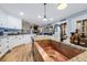 Close up of the copper kitchen sink and granite countertops at 4770 Hilltop Nw Dr, Acworth, GA 30101