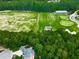 Aerial view of a community golf course and driving range, set among lush greenery at 329 Lakebridge Xing, Canton, GA 30114