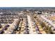 Overhead shot of a neighborhood featuring neat landscaping and similar style homes at 2401 Day Break Way, Dacula, GA 30019