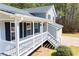Charming home featuring a welcoming front porch with white railings and black shutters at 195 W Fork Way, Temple, GA 30179