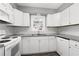 Updated kitchen featuring white cabinets, granite countertops, stainless steel appliances, and tiled backsplash at 80 Montre Nw Sq, Atlanta, GA 30327