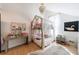 Bright bedroom with a whimsical bunk bed, chandelier, and a beautiful decor accents at 1110 Vernon Springs Ct, Atlanta, GA 30327