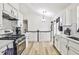 Updated kitchen with stainless steel appliances, white cabinets, and modern countertops at 3915 Basil Sw Way, Atlanta, GA 30331