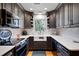 Modern kitchen featuring granite countertops, a subway tile backsplash, and stainless steel appliances at 1341 Longwood Sw Dr, Marietta, GA 30008