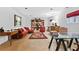 Spacious living room featuring a decorative rug, furniture and built-in shelving at 4705 Paran Nw Vly, Atlanta, GA 30327