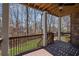 Large wooden back deck offering peaceful backyard views at 4930 Cecilia Sq, Cumming, GA 30040
