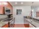 Modern kitchen with stainless steel appliances and granite countertops at 400 W Peachtree Nw St # 3412, Atlanta, GA 30308