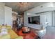 Open concept living room featuring high ceilings and hardwood flooring at 400 W Peachtree Nw St # 3412, Atlanta, GA 30308