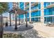 The outdoor patio space features a decorative pergola and ample seating in an upscale urban setting at 400 W Peachtree Nw St # 3412, Atlanta, GA 30308