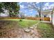 Spacious, fenced backyard with a stone pathway, patio and lush lawn at 996 Moreland Se Ave, Atlanta, GA 30316