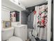 Charming bathroom with shower and artistic shower curtain at 996 Moreland Se Ave, Atlanta, GA 30316