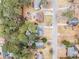 An aerial view showcasing a residential neighborhood with tree-lined streets and well-maintained homes at 6615 Buckhurst Trl, Atlanta, GA 30349