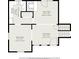 Detailed floor plan showcasing the layout of the kitchen, Gathering room, dining room, and living room at 6615 Buckhurst Trl, Atlanta, GA 30349