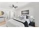 Comfortable bedroom with decorative accents, stylish lighting, and modern design at 8329 Marlborough Dr, Jonesboro, GA 30238