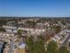 Neighborhood aerial view of townhomes nestled in a wooded community at 6338 Kinsland Ct, Lithonia, GA 30058