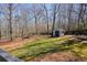 Large backyard features a shed and gazebo with lush lawn and a wooded perimeter at 4460 Wimberly Way, Cumming, GA 30028