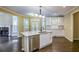 Bright kitchen featuring a center island, stainless appliances, and modern finishes at 2088 Hedgewood Trce, Lawrenceville, GA 30043