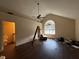 Spacious living room with a large window, ceiling fan, and wood flooring at 2625 Thunder Basin Way, Douglasville, GA 30135
