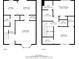 Layout of both stories including kitchen, dining, living room, bed and bathrooms at 6520 Roswell Rd # 74, Atlanta, GA 30328