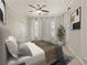Airy main bedroom with plush carpet, two windows and a door to a balcony at 10 Perimeter Summit Ne Blvd # 2405, Atlanta, GA 30319