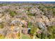 Expansive aerial view of the community featuring mature trees, well-maintained homes, and neighborhood charm at 3261 Turtle Lake Se Ct, Marietta, GA 30067