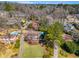 Aerial view showcasing homes with swimming pools and lush landscaping at 3261 Turtle Lake Se Ct, Marietta, GA 30067