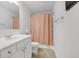 Neat bathroom with a shower-tub combo and classic fixtures at 7207 Brigidoon Rose, Douglasville, GA 30134