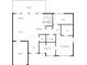 Black and white floor plan showing the layout including the living room, kitchen, and primary bedroom at 1233 Poplar Grove Ne Dr, Atlanta, GA 30306