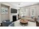 Bright living room featuring a fireplace, hardwood floors, and comfortable seating for entertaining at 1829 Hislop Ln, Atlanta, GA 30345