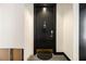Apartment 160's black door with a gold lion knocker at 57 Forsyth Nw St # 16D, Atlanta, GA 30303