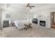 Spacious main bedroom with tray ceilings, carpet floors, and an en-suite bathroom and outdoor access at 8531 N Shore Dr, Jonesboro, GA 30236