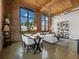 Bright living room with exposed brick, high ceilings, large windows, and comfortable seating at 170 Boulevard Se # H428, Atlanta, GA 30312