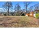 Spacious backyard with mature trees and a charming wood deck at 2917 Mcafee Rd, Decatur, GA 30032