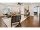 Bright living room with shiplap walls, hardwood floors, and neutral furnishings at 265 Pebble Trl, Alpharetta, GA 30009