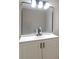 Bathroom featuring new vanity, modern lighting and dark fixtures at 4620 Central Dr, Stone Mountain, GA 30083