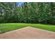 A luscious green backyard with healthy grass that leads into a forest at 501 Barhams Ridge Dr, Mcdonough, GA 30252