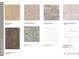 This selection of samples displays kitchen, bathroom, carpet and tile options for customizing this dream home at 3192 Eastham Run Dr, Dacula, GA 30019