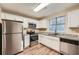 Modern kitchen featuring stainless steel appliances, granite countertops, and sleek white cabinets at 2436 Wilshire Ct, Decatur, GA 30035