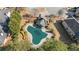 Overhead view of the community pool and gazebo offering residents relaxing recreational amenities at 644 Crystal Cove Ct, Loganville, GA 30052