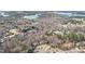 Scenic aerial view showcases a lakeside community with lush tree coverage at 6350 Old Wood Hollow Way, Buford, GA 30518