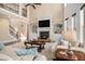 Comfortable living area with fireplace, TV, and staircase view to the second floor at 6350 Old Wood Hollow Way, Buford, GA 30518