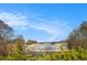 Scenic view from property overlooking a marina with boat slips on a sunny day at 6350 Old Wood Hollow Way, Buford, GA 30518
