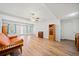 Finished basement with wood-look floors, walkout and furniture at 2517 N Hightower Trl, Conyers, GA 30012