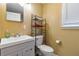 Updated bathroom with modern vanity, toilet, and shelving provides comfort and convenience at 660 Simmons St, Atlanta, GA 30318